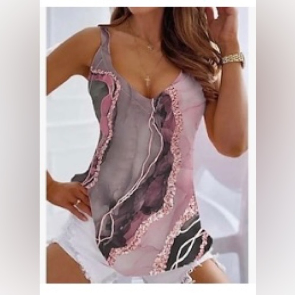 NWT WOMENS SZ 5 XL V NECK TANK TOP STILL IN PACKAGE IDENTICAL TO TOP PHOTO